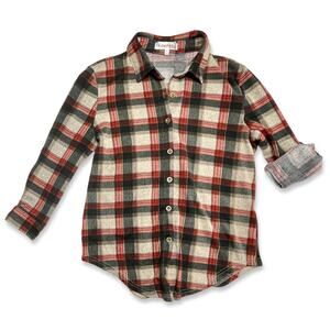 Kontrol Red Plaid Button Down Shirt M Grunge Y2K Fall Flannel Layering